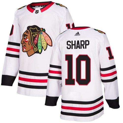 Adidas Men Chicago Blackhawks #10 Patrick Sharp White Road Authentic Stitched NHL Jersey